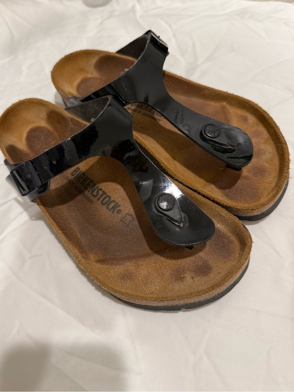 Birkenstock Black Patent Gizeh Thong Sandals EU39/US8.5-9